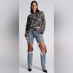 One Teaspoon Awesome Baggies High Waist Straight Leg Denim Jeans. Size 24. NWT